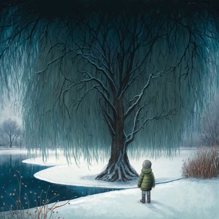 Poveste de seară pentru copii - Spiridușul apei Cezar lângă iazul înghețat