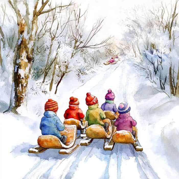 Povestioară pentru copii - Aventura cu sania
